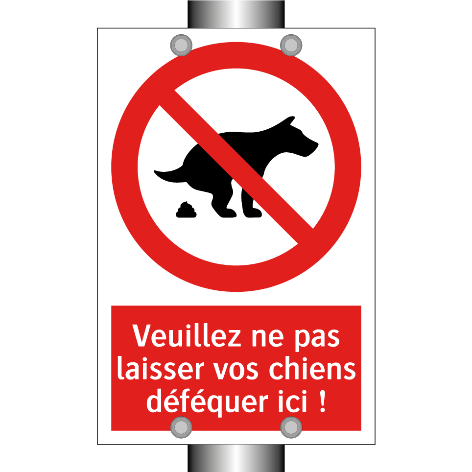 Veuillez ne pas laisser vos chiens déféquer ici !