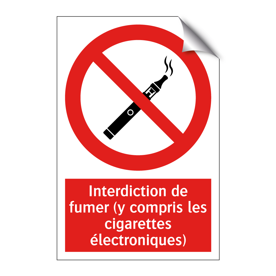 Interdiction de fumer (y compris les cigarettes électroniques)