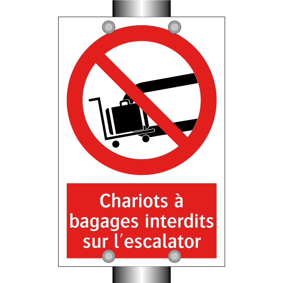 Chariots à bagages interdits sur l'escalator