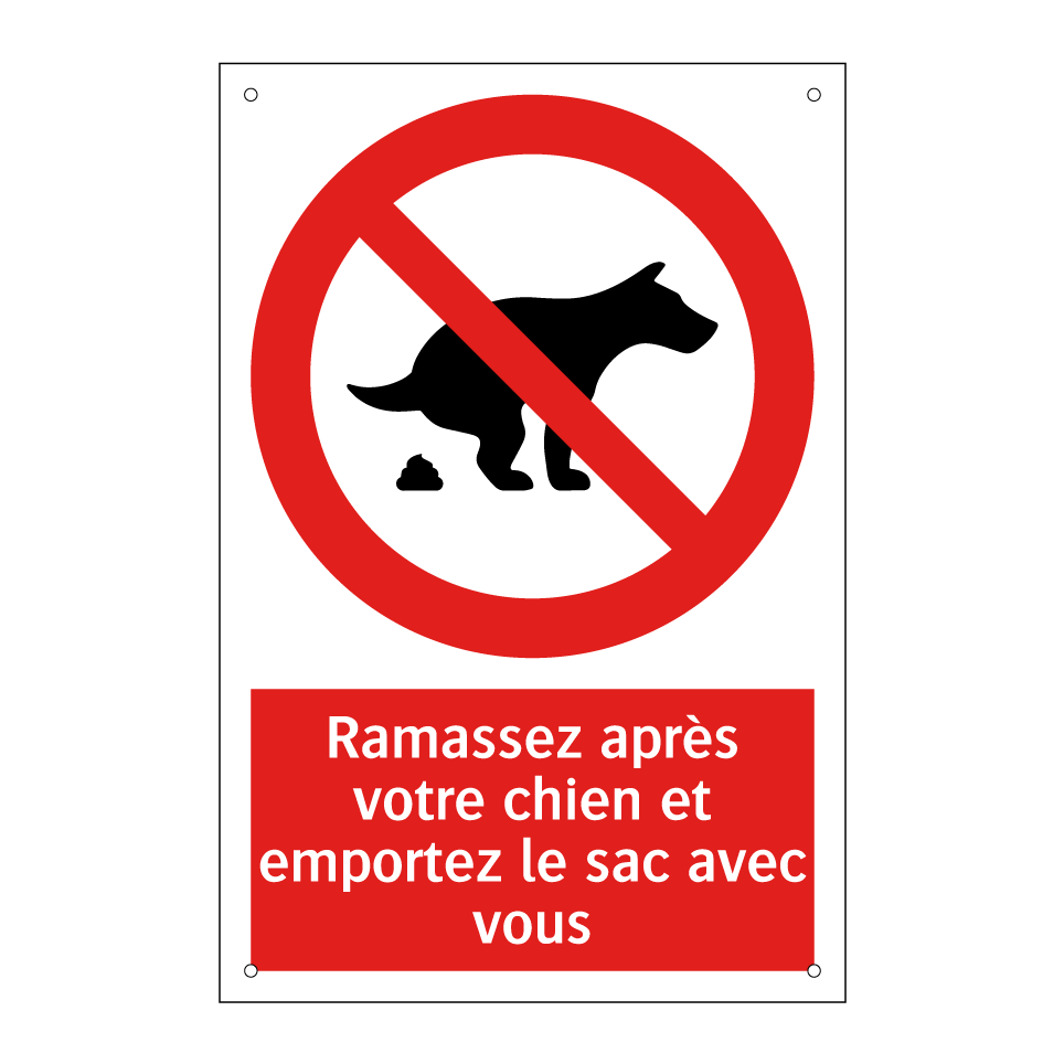 Ramassez après votre chien et emportez le sac avec vous