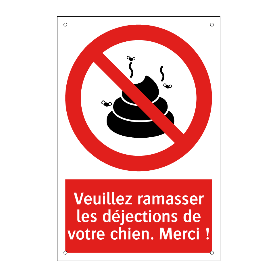 Veuillez ramasser les déjections de votre chien. Merci !