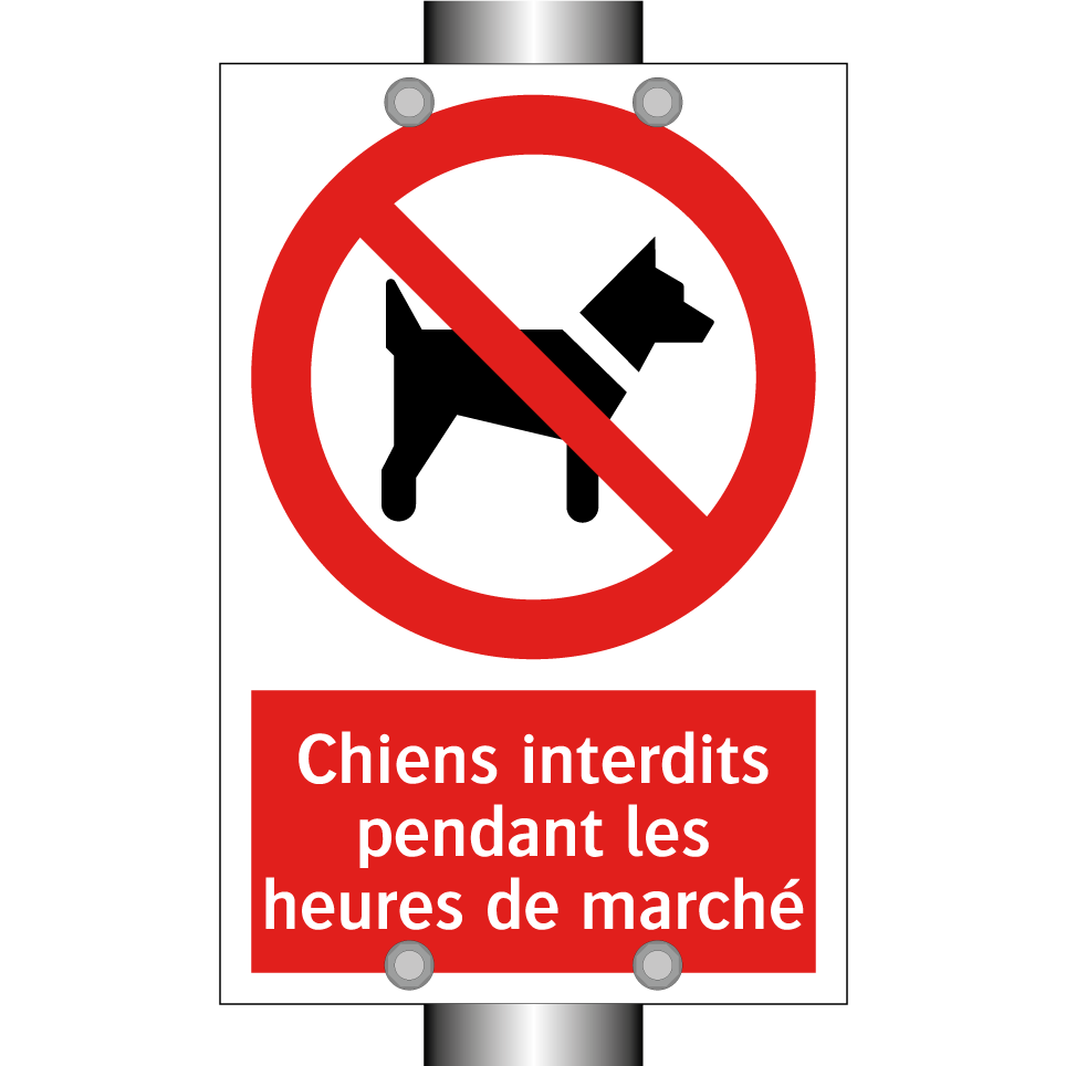 Chiens interdits pendant les heures de marché