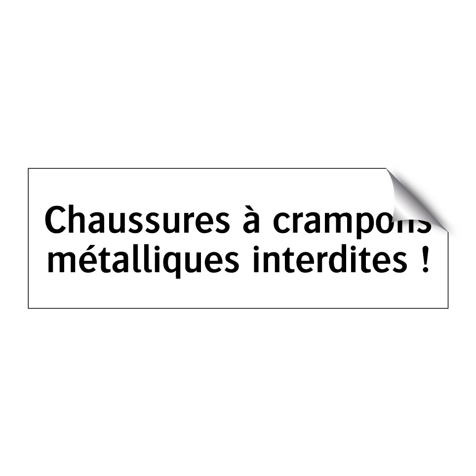 Chaussures à crampons métalliques interdites !