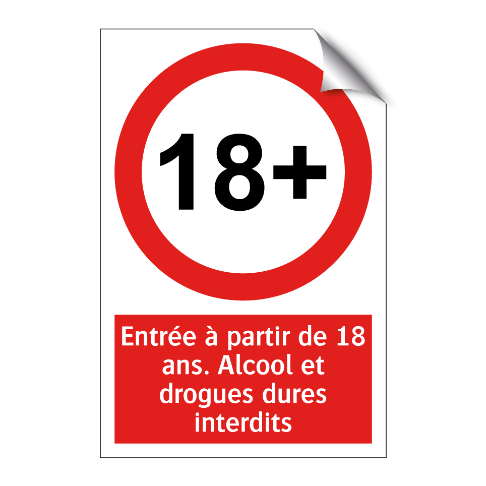 Entrée à partir de 18 ans. Alcool et drogues dures interdits