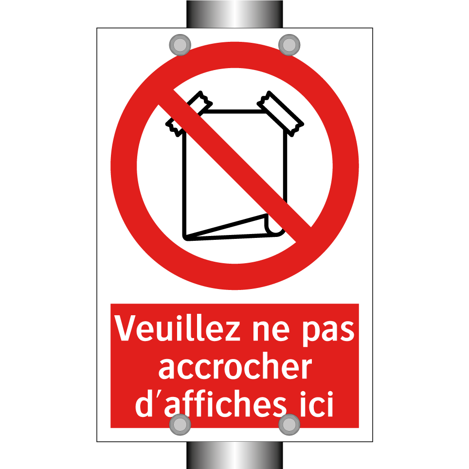 Veuillez ne pas accrocher d'affiches ici