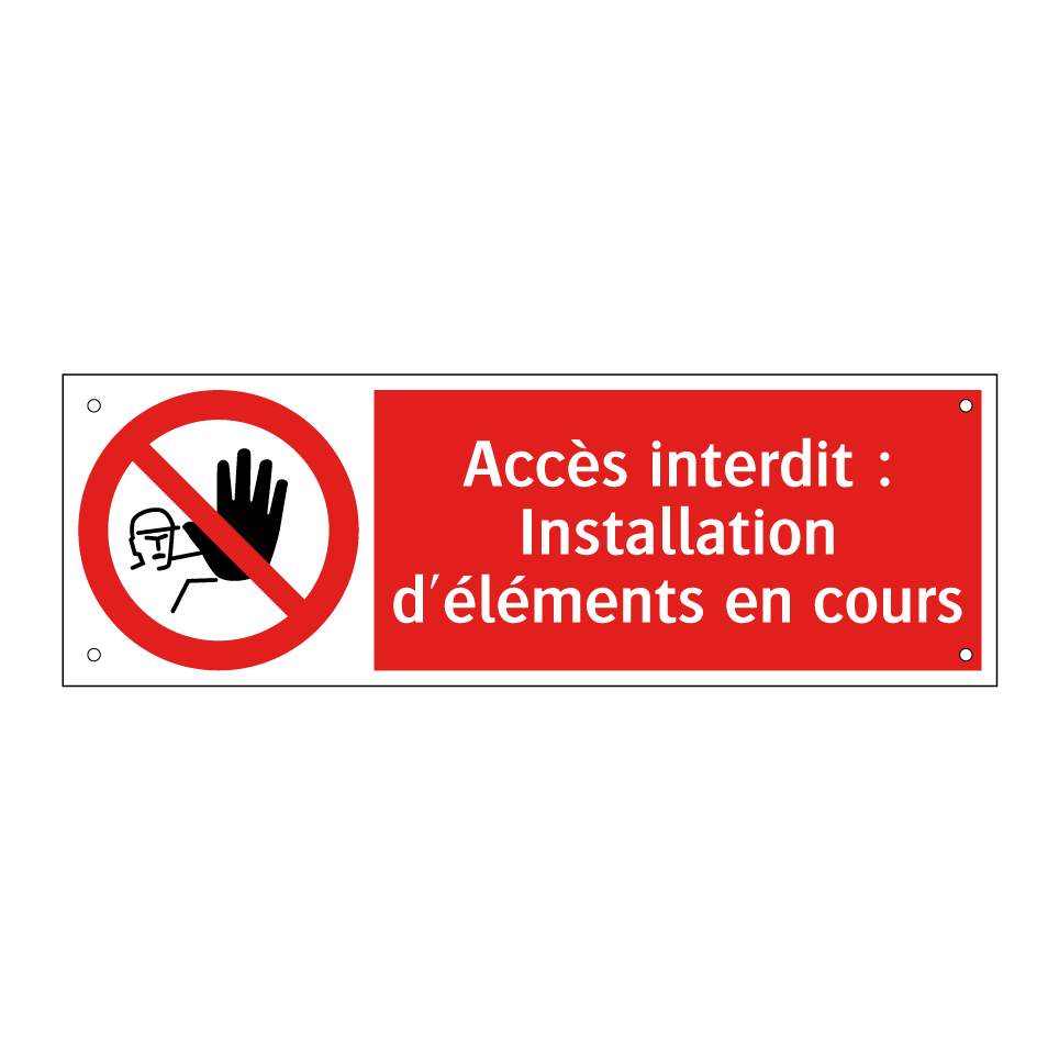 Accès interdit : Installation d'éléments en cours