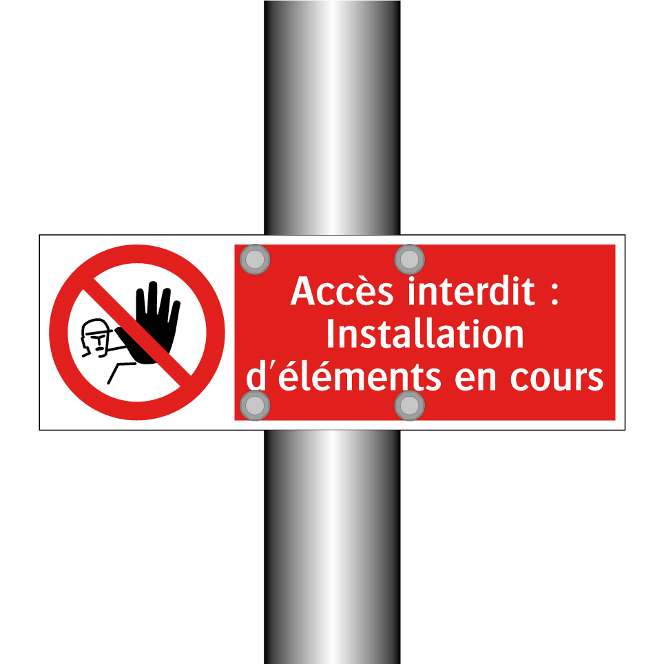 Accès interdit : Installation d'éléments en cours