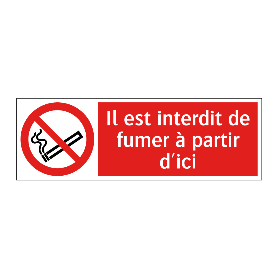 Il est interdit de fumer à partir d'ici