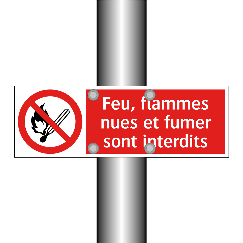 Feu, flammes nues et fumer sont interdits