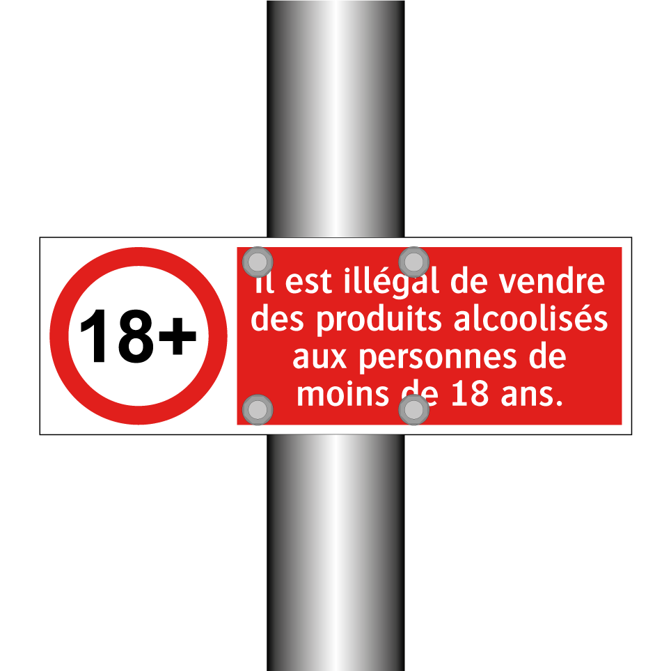 Il est illégal de vendre des produits alcoolisés aux personnes de moins de 18 ans.