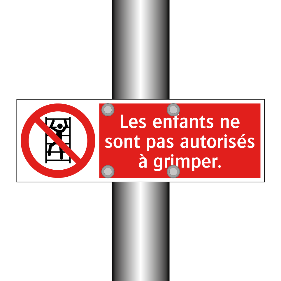 Les enfants ne sont pas autorisés à grimper.