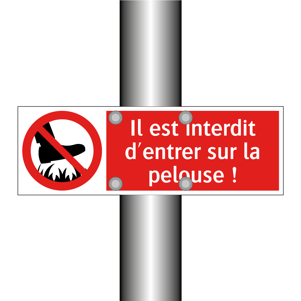 Il est interdit d'entrer sur la pelouse !