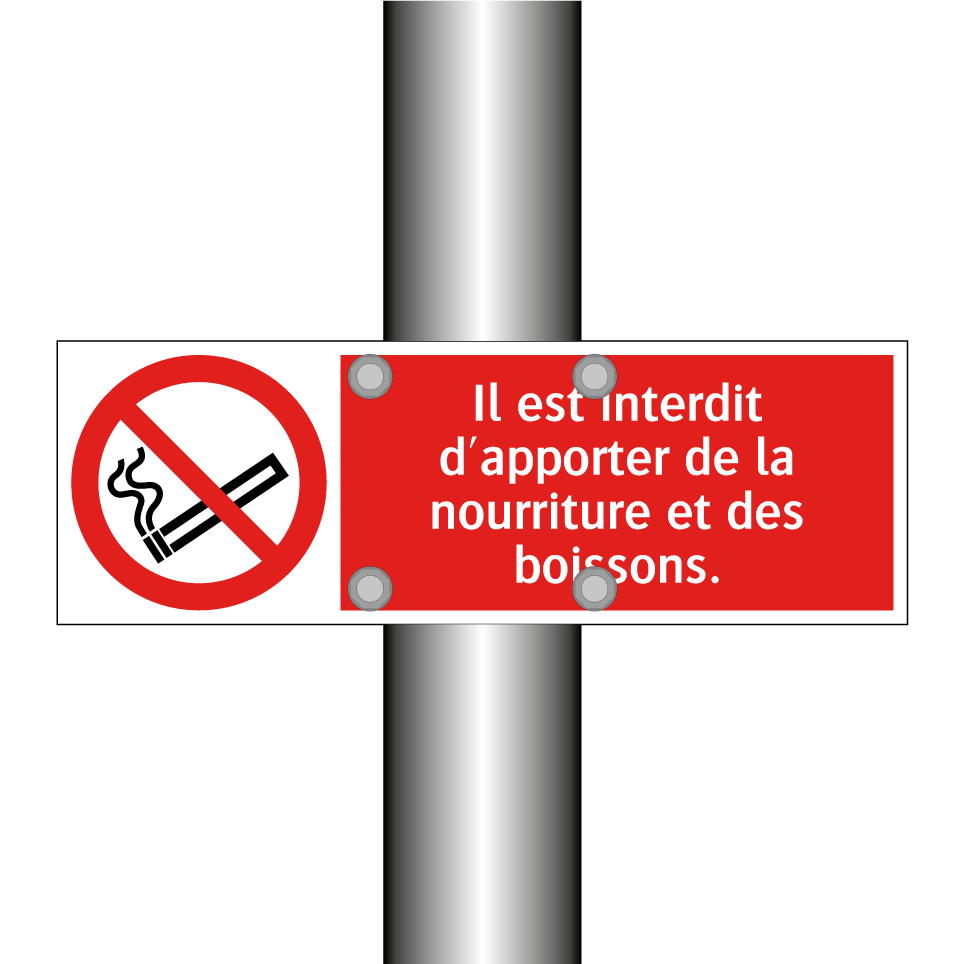 Il est interdit d'apporter de la nourriture et des boissons.