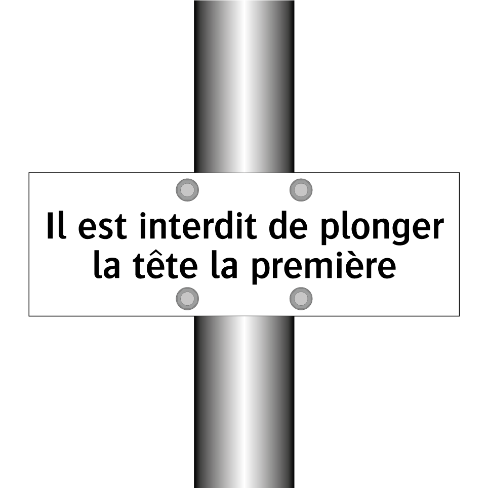 Il est interdit de plonger la tête la première