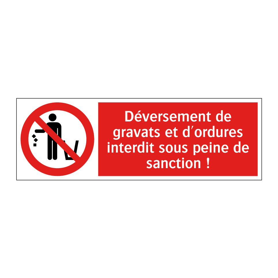 Déversement de gravats et d'ordures interdit sous peine de sanction !