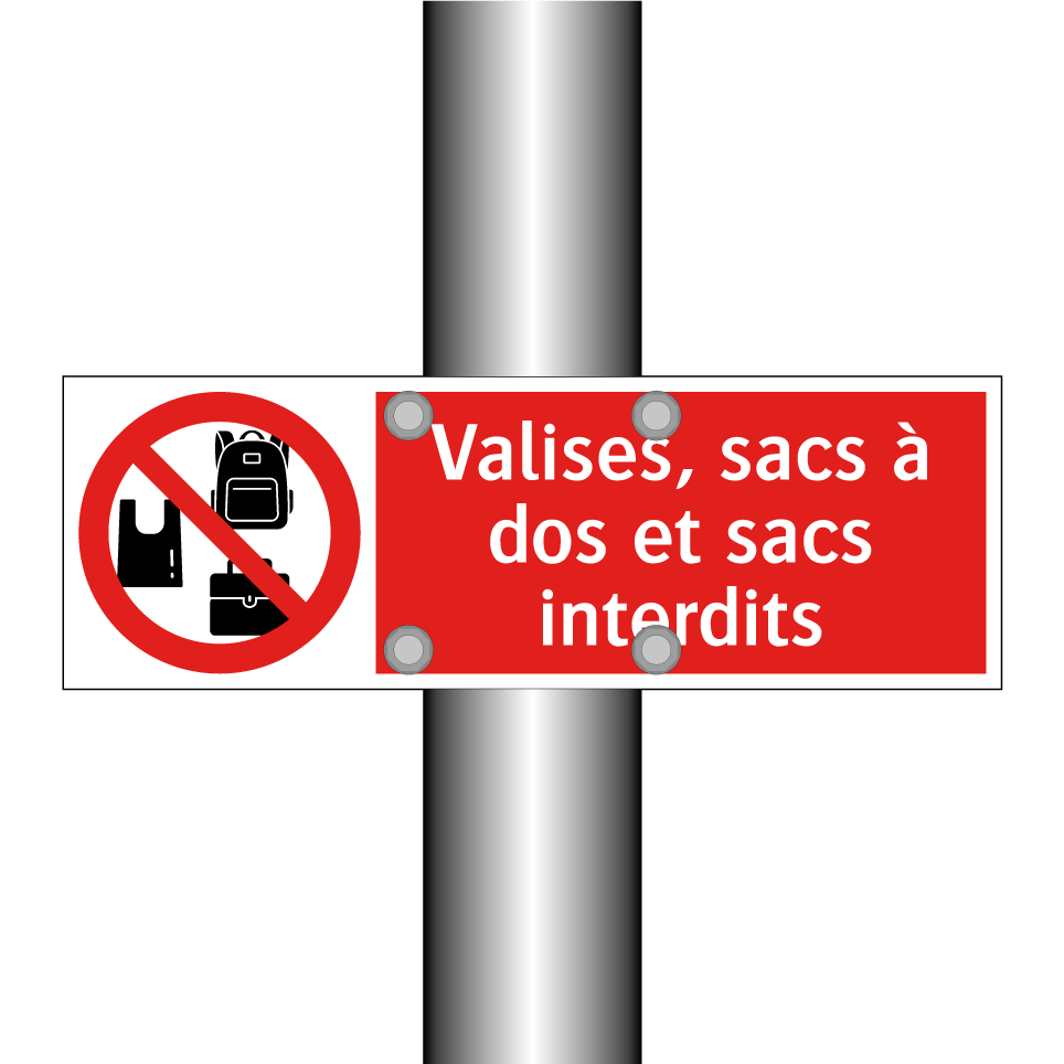 Valises, sacs à dos et sacs interdits