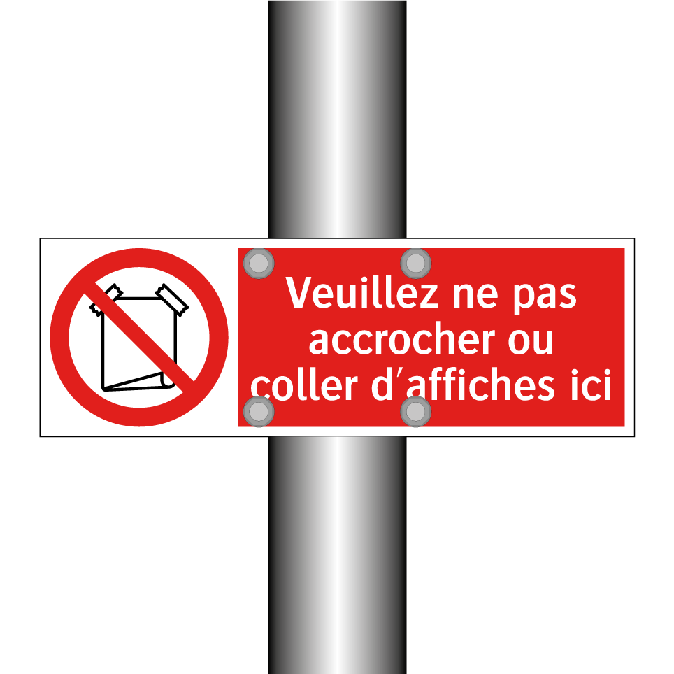 Veuillez ne pas accrocher ou coller d'affiches ici