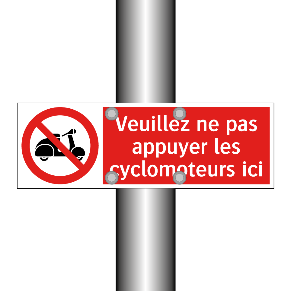 Veuillez ne pas appuyer les cyclomoteurs ici