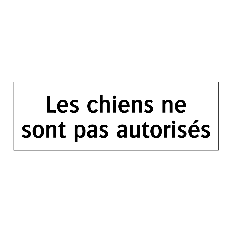 Les chiens ne sont pas autorisés