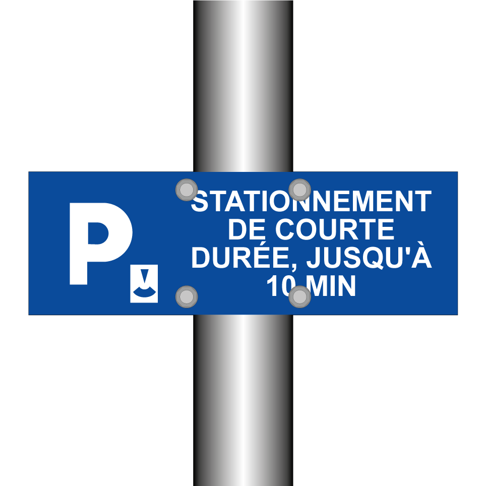 Stationnement de courte durée, jusqu'à 10 min.