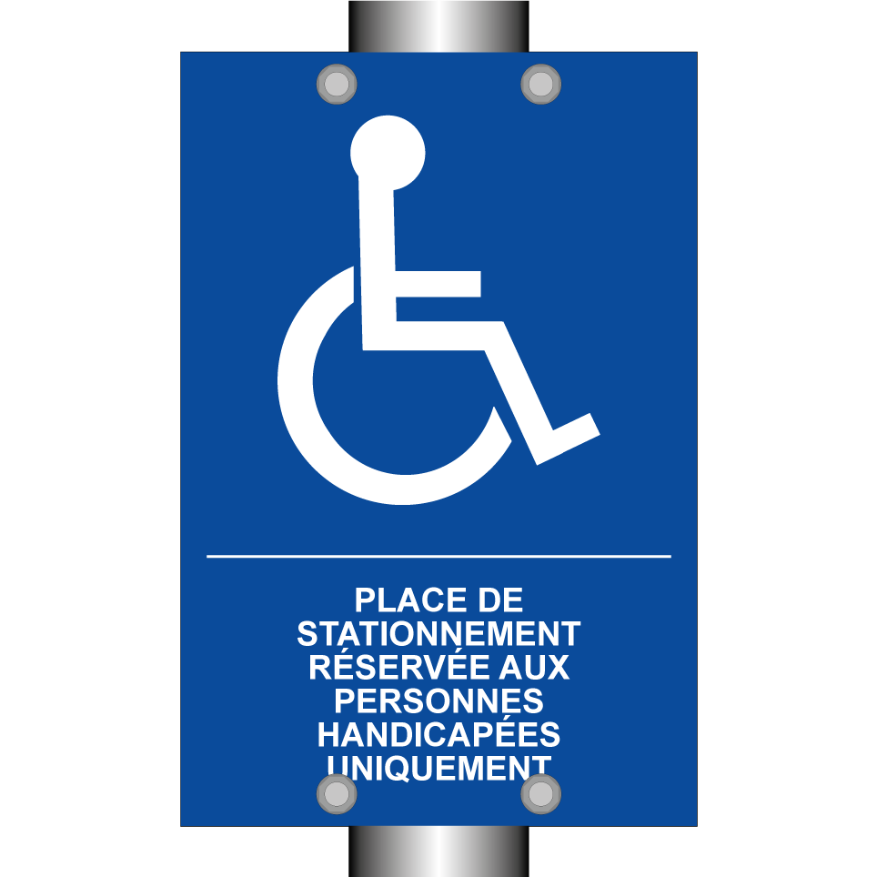 Place de stationnement réservée aux personnes handicapées uniquement