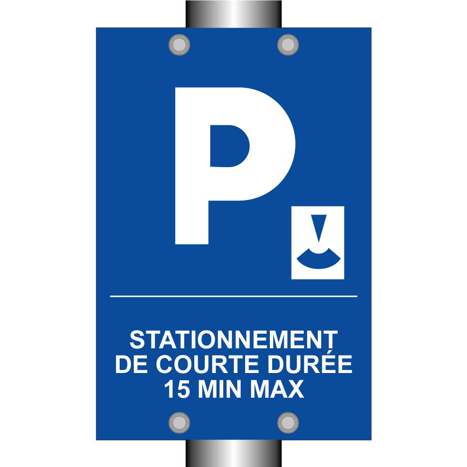Stationnement de courte durée 15 min max.
