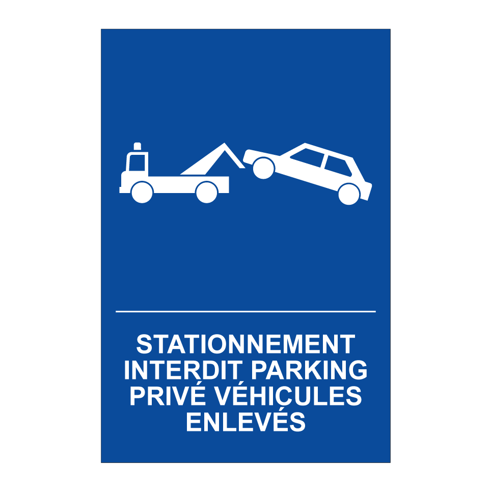 Stationnement interdit parking privé véhicules enlevés