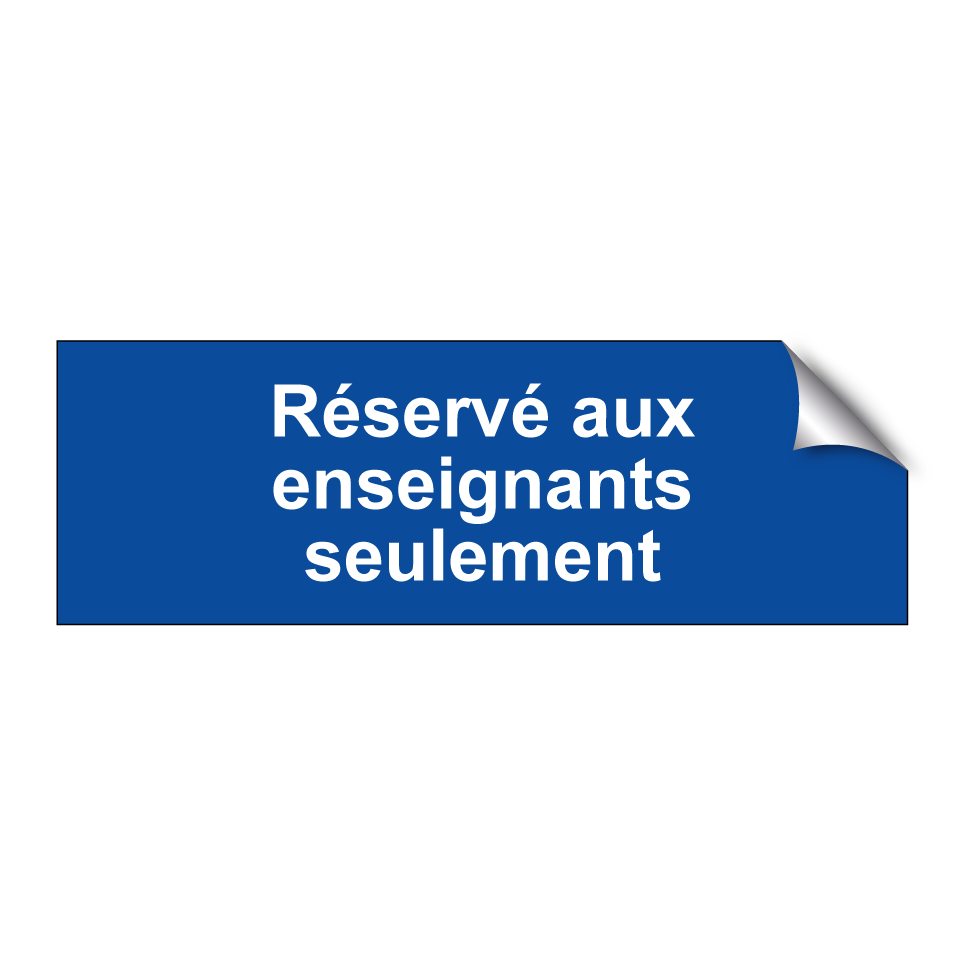 Réservé aux enseignants seulement