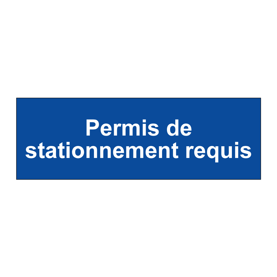 Permis de stationnement requis