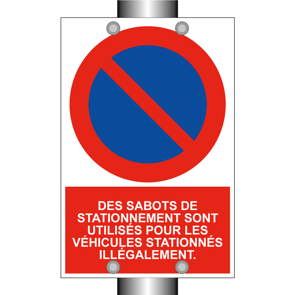 Des sabots de stationnement sont utilisés pour les véhicules stationnés illégalement.
