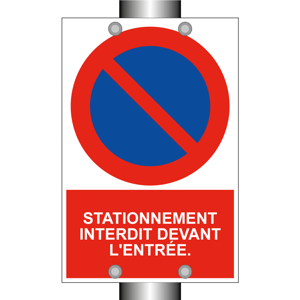 Stationnement interdit devant l'entrée.
