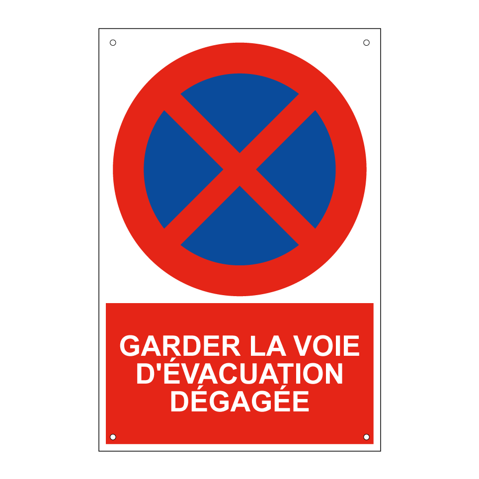 Garder la voie d'évacuation dégagée