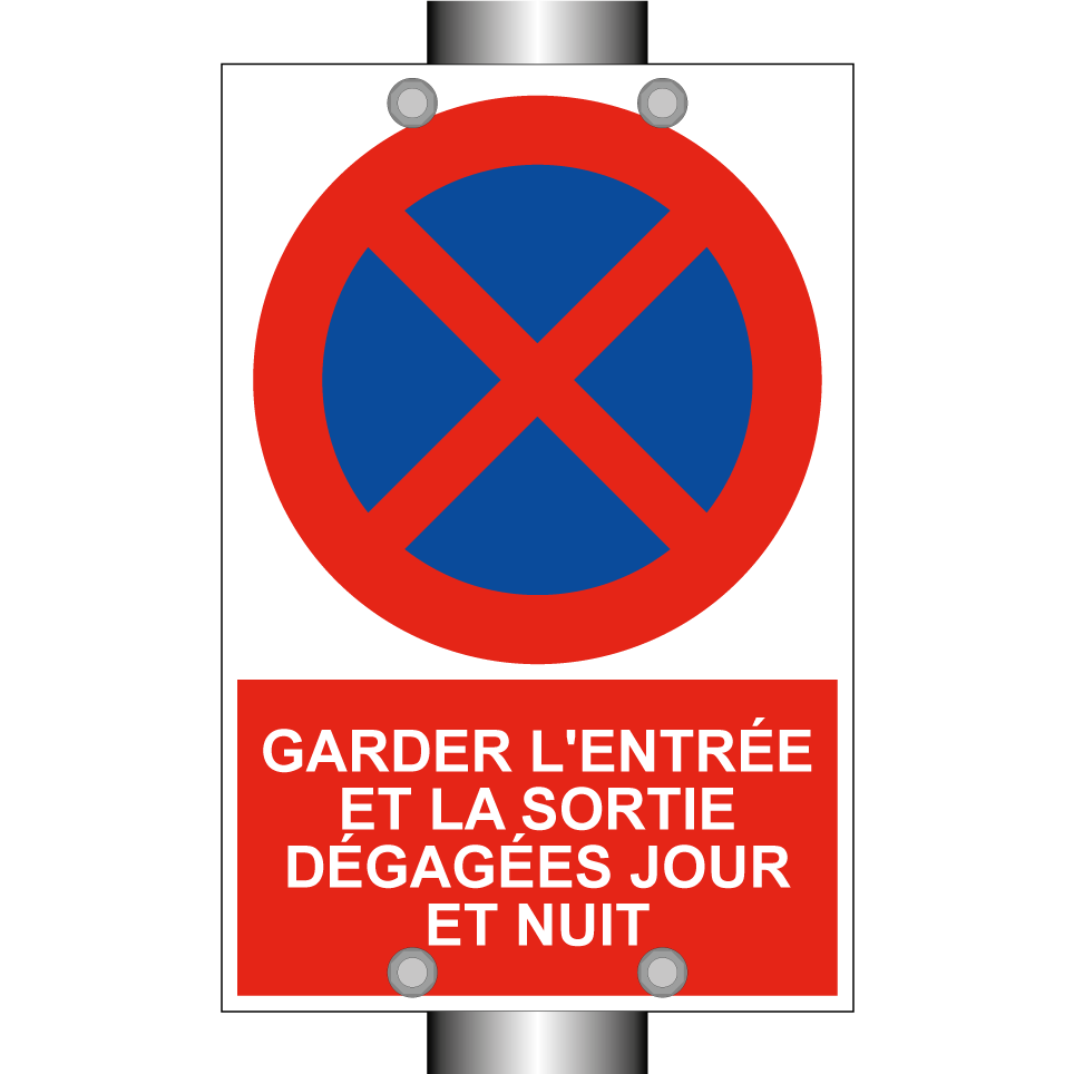 Garder l'entrée et la sortie dégagées jour et nuit