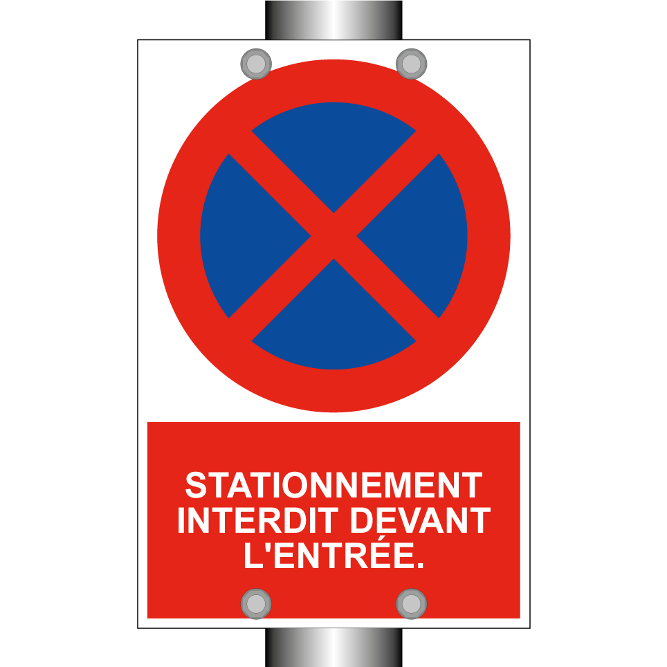 Stationnement interdit devant l'entrée.