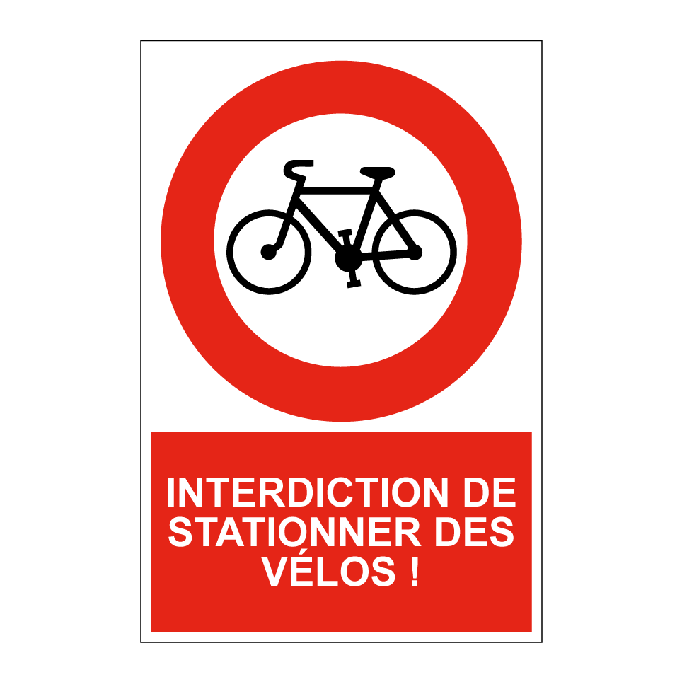 Interdiction de stationner des vélos !
