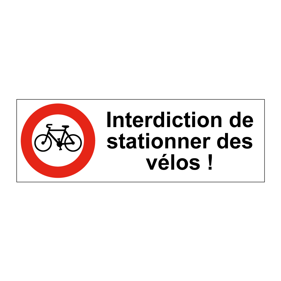 Interdiction de stationner des vélos !