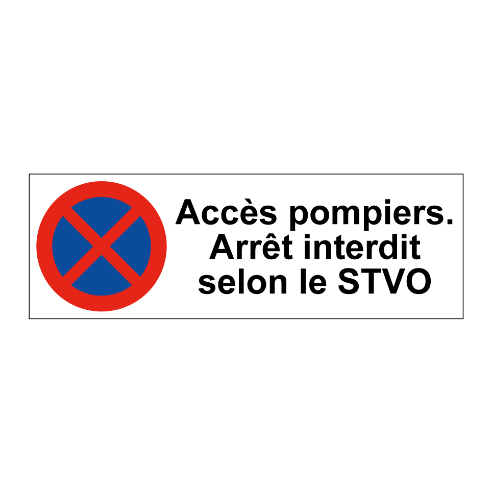 Accès pompiers. Arrêt interdit selon le STVO