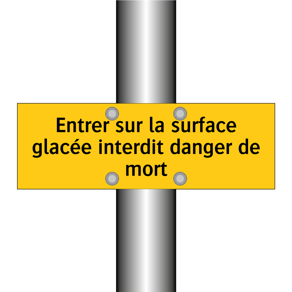 Entrer sur la surface glacée interdit danger de mort