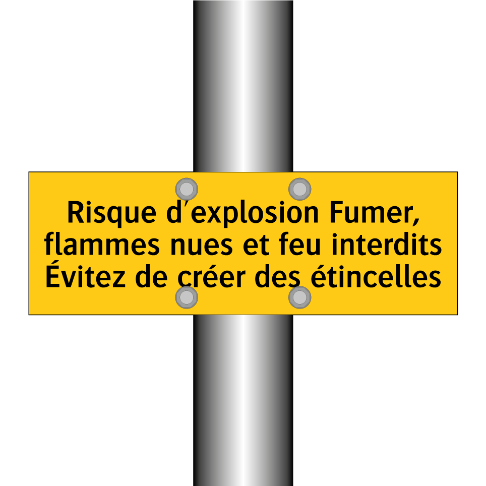 Risque d'explosion Fumer, flammes nues et feu interdits Évitez de créer des étincelles