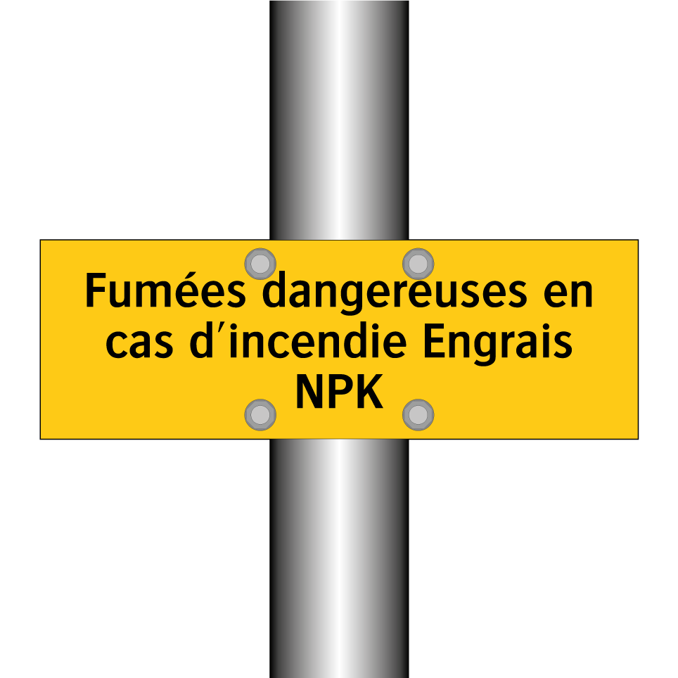 Fumées dangereuses en cas d'incendie Engrais NPK