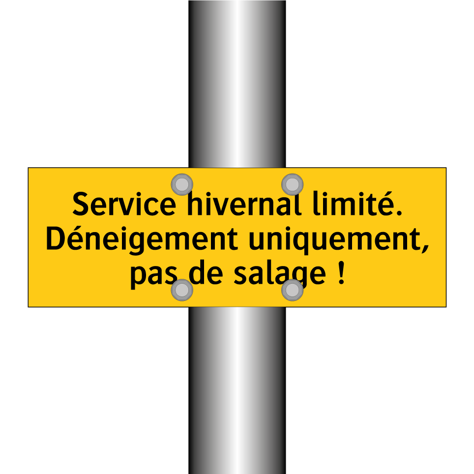 Service hivernal limité. Déneigement uniquement, pas de salage !