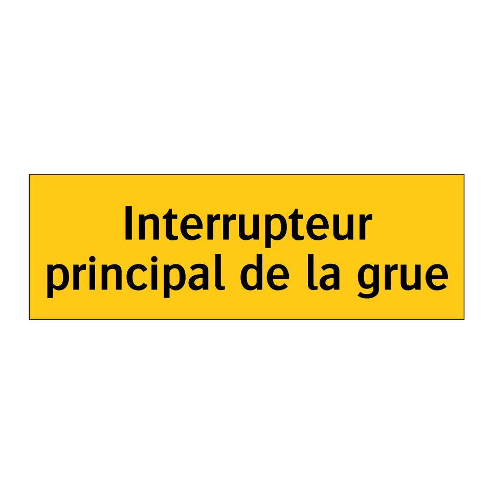 Interrupteur principal de la grue
