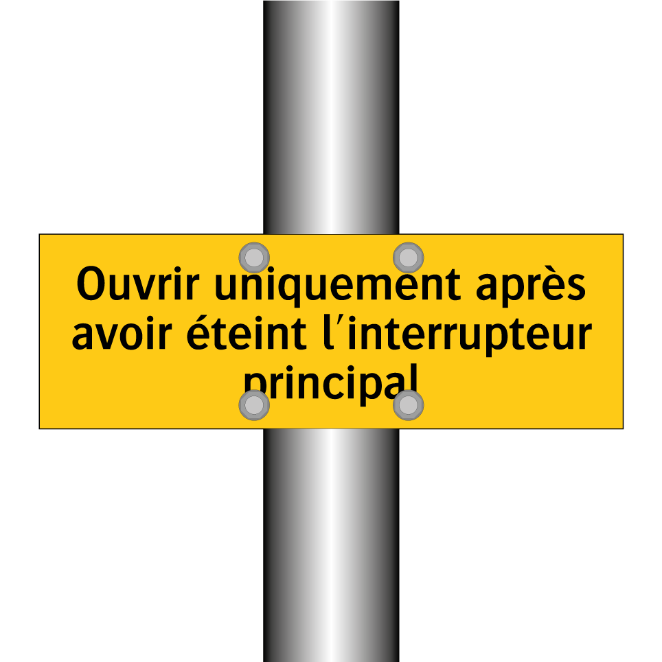 Ouvrir uniquement après avoir éteint l'interrupteur principal