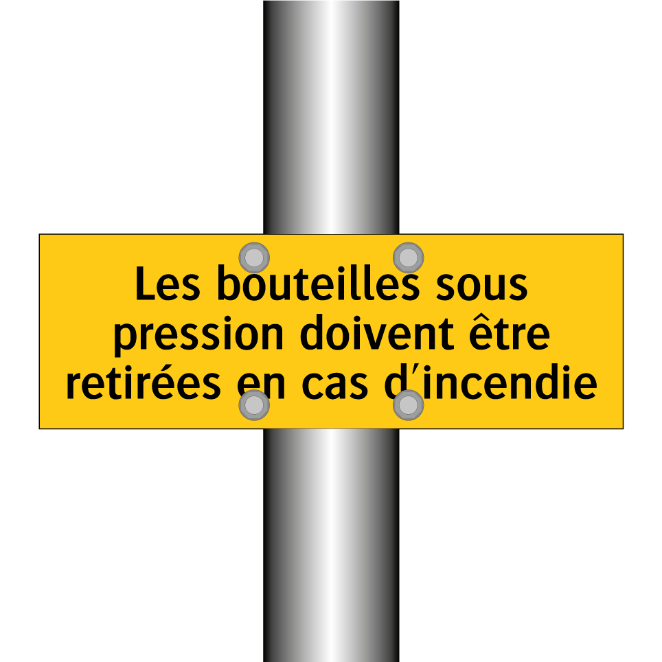 Les bouteilles sous pression doivent être retirées en cas d'incendie