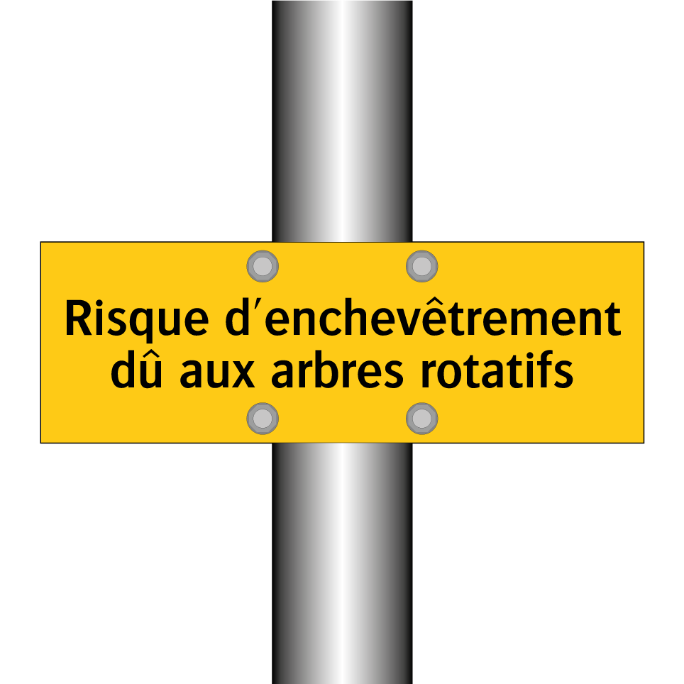Risque d'enchevêtrement dû aux arbres rotatifs