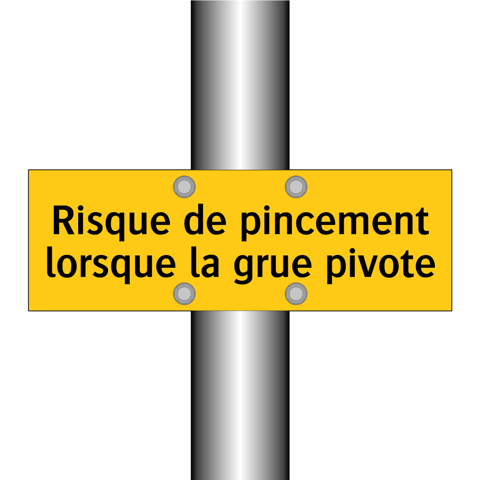 Risque de pincement lorsque la grue pivote