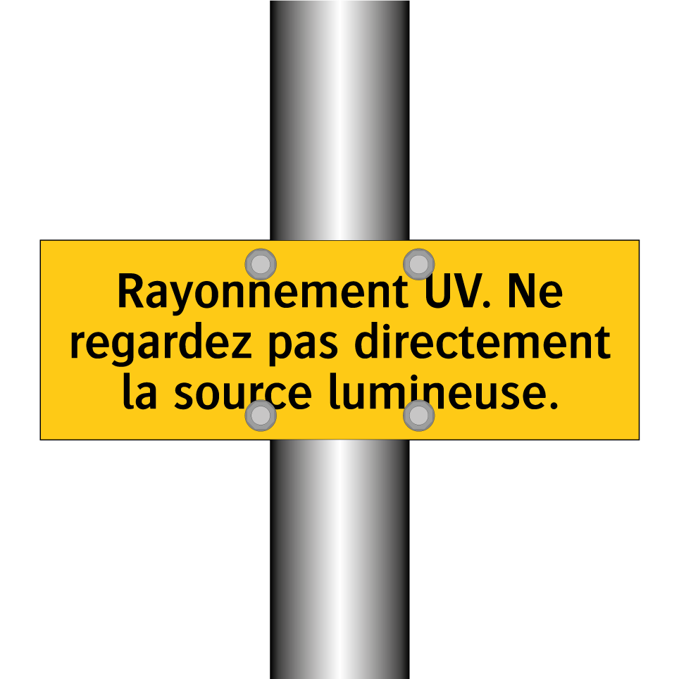 Rayonnement UV. Ne regardez pas directement la source lumineuse