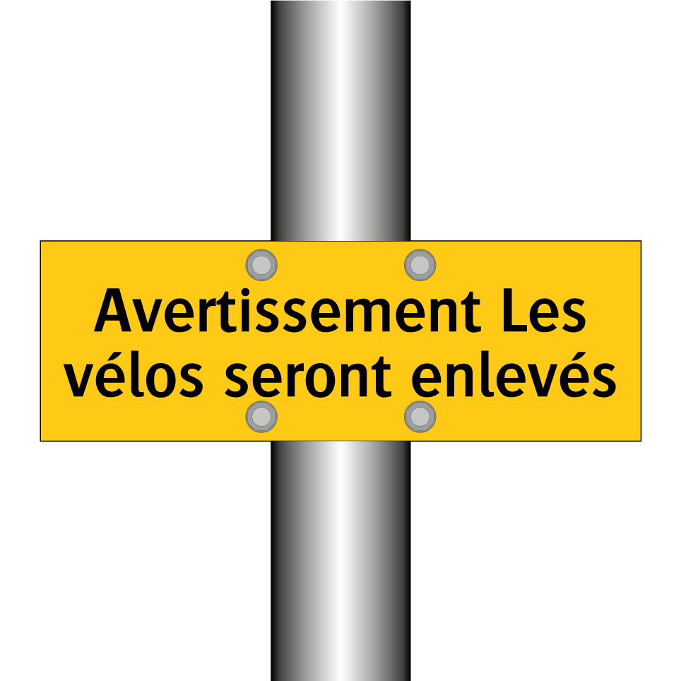 Avertissement Les vélos seront enlevés