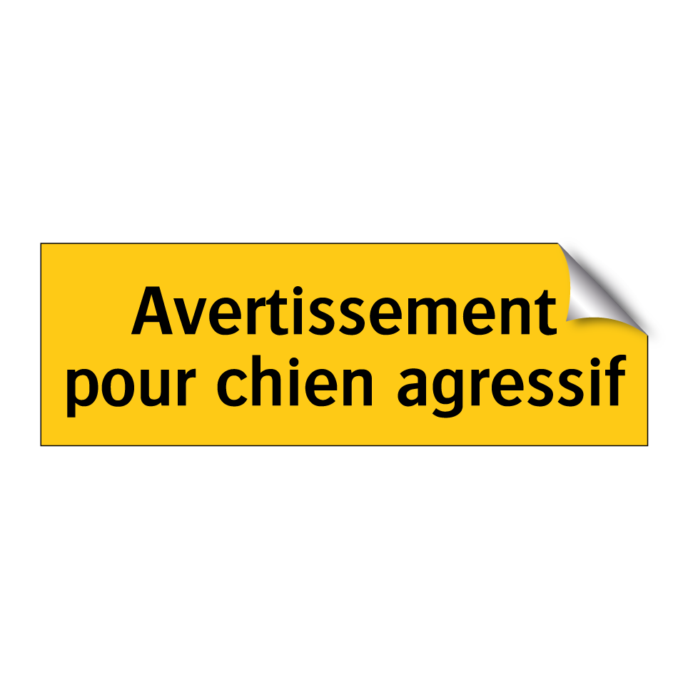 Avertissement pour chien agressif