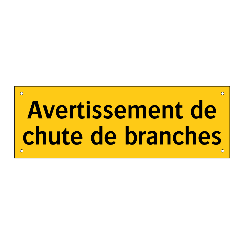 Avertissement de chute de branches